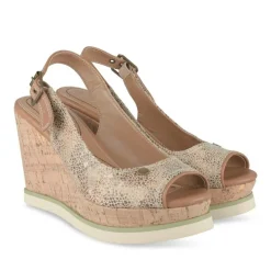 Sandales Liège BEIGE Femme Motif Animal Boucle