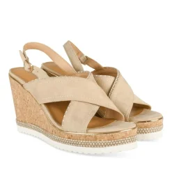 Sandales Liège BEIGE Femme Motif Uni Boucle