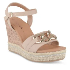 Sandales Liège BEIGE Femme Motif Chaîne Boucle