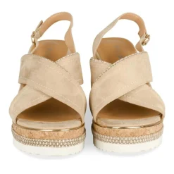 Sandales Liège BEIGE Femme Motif Uni Boucle