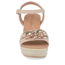 Sandales Liège BEIGE Femme Motif Chaîne Boucle