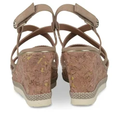 Sandales Liège BEIGE Femme Motif Rayures Scratch