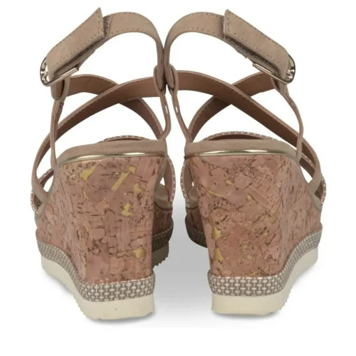 Sandales Liège BEIGE Femme Motif Rayures Scratch