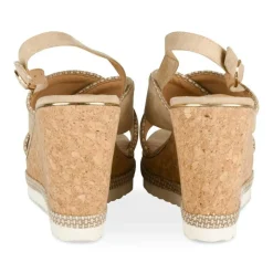 Sandales Liège BEIGE Femme Motif Uni Boucle