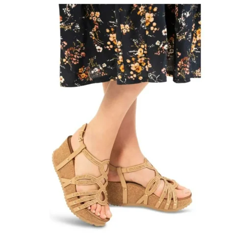 Sandales Liège BEIGE Femme Boucle