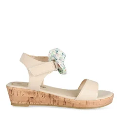 Sandales Liège BEIGE Fille Motif Fleuri Scratch