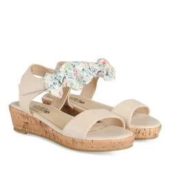 Sandales Liège BEIGE Fille Motif Fleuri Scratch