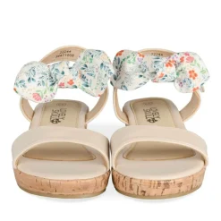 Sandales Liège BEIGE Fille Motif Fleuri Scratch