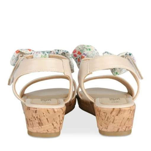 Sandales Liège BEIGE Fille Motif Fleuri Scratch