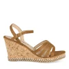 Sandales Liège COGNAC Femme Motif Uni Boucle