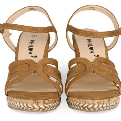 Sandales Liège COGNAC Femme Motif Uni Boucle