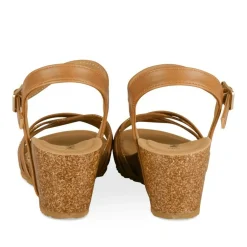 Sandales Liège COGNAC Femme Motif Animal Boucle