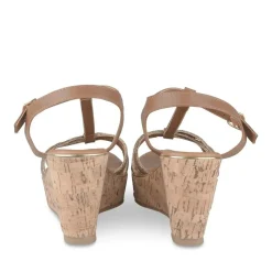 Sandales Liège COGNAC Femme Motif Paillettes Boucle