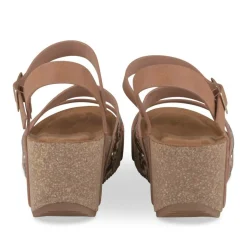 Sandales Liège COGNAC Femme Motif Animal Boucle