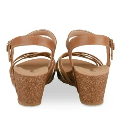 Sandales Liège COGNAC Femme Motif Uni Boucle