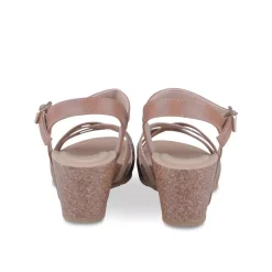Sandales Liège COGNAC Femme Motif Animal Boucle