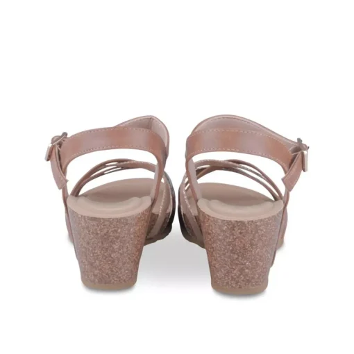 Sandales Liège COGNAC Femme Motif Animal Boucle