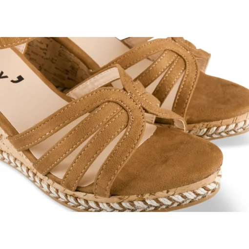Sandales Liège COGNAC Femme Motif Uni Boucle