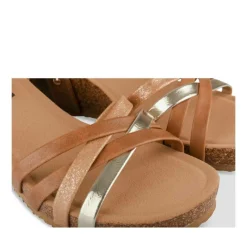 Sandales Liège COGNAC Femme Motif Uni Boucle