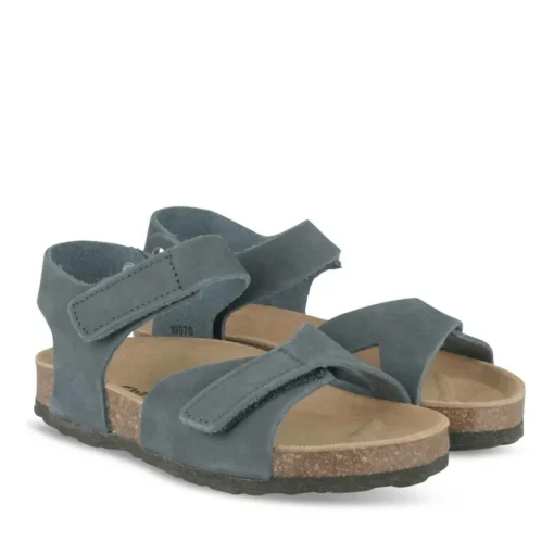 Sandales Liège MARINE Garçon CUIR Motif Uni Scratch