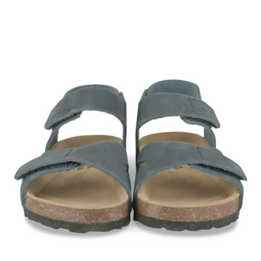Sandales Liège MARINE Garçon CUIR Motif Uni Scratch