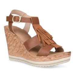 Sandales Liège MARRON Femme Boucle