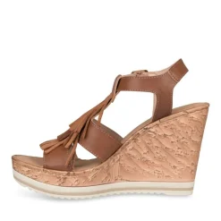 Sandales Liège MARRON Femme Boucle