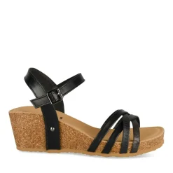 Sandales Liège NOIR Femme Motif Uni Boucle