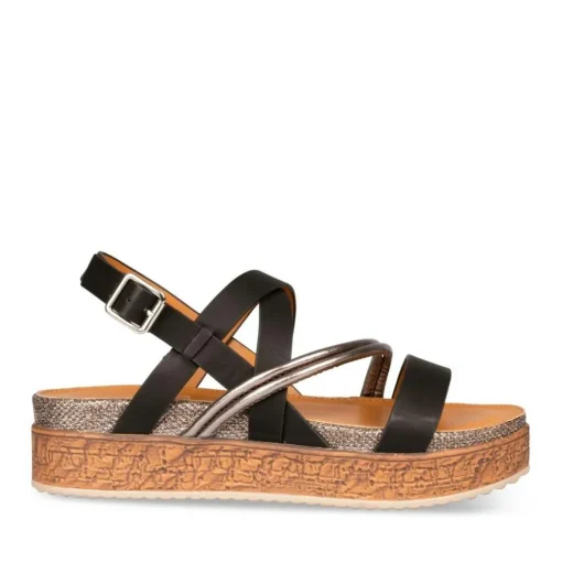Sandales Liège NOIR Femme Boucle
