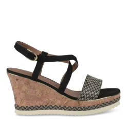 Sandales Liège NOIR Femme Motif Rayures Scratch