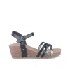 Sandales Liège NOIR Femme Motif Animal Boucle