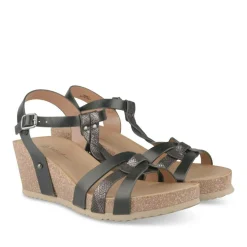 Sandales Liège NOIR Femme Motif Animal Boucle