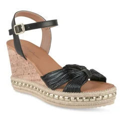 Sandales Liège NOIR Femme Motif Uni Boucle