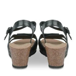 Sandales Liège NOIR Femme Motif Animal Boucle