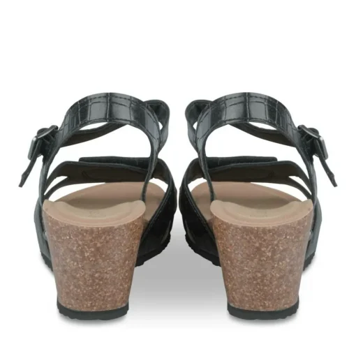 Sandales Liège NOIR Femme Motif Animal Boucle