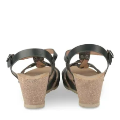 Sandales Liège NOIR Femme Motif Animal Boucle