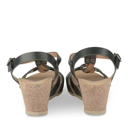 Sandales Liège NOIR Femme Motif Animal Boucle