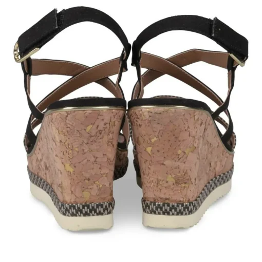 Sandales Liège NOIR Femme Motif Rayures Scratch