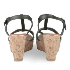 Sandales Liège NOIR Femme Motif Paillettes Boucle