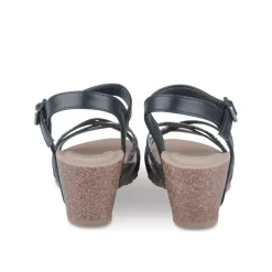 Sandales Liège NOIR Femme Motif Animal Boucle