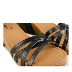 Sandales Liège NOIR Femme Motif Uni Boucle