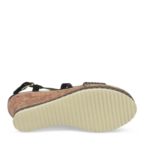 Sandales Liège NOIR Femme Motif Rayures Scratch