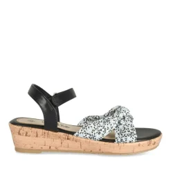 Sandales Liège NOIR Fille Motif Fleuri Scratch