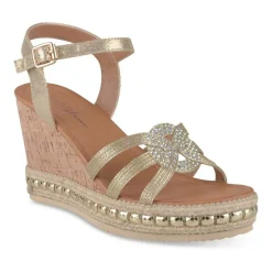 Sandales Liège OR Femme Motif Paillettes Boucle