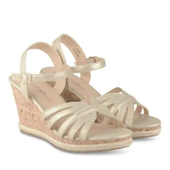 Sandales Liège OR Femme Motif Paillettes Boucle