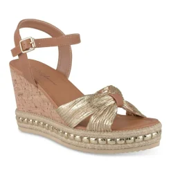 Sandales Liège OR Femme Motif Paillettes Boucle