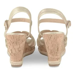 Sandales Liège OR Femme Motif Paillettes Boucle