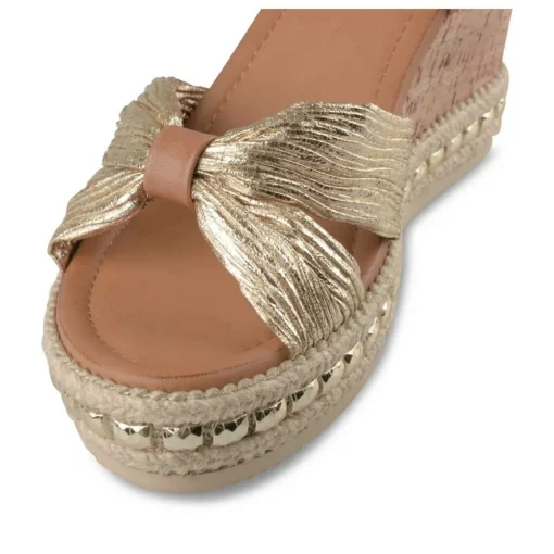Sandales Liège OR Femme Motif Paillettes Boucle