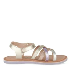 Sandales LILAS Fille CUIR Motif Iridescent A Enfiler
