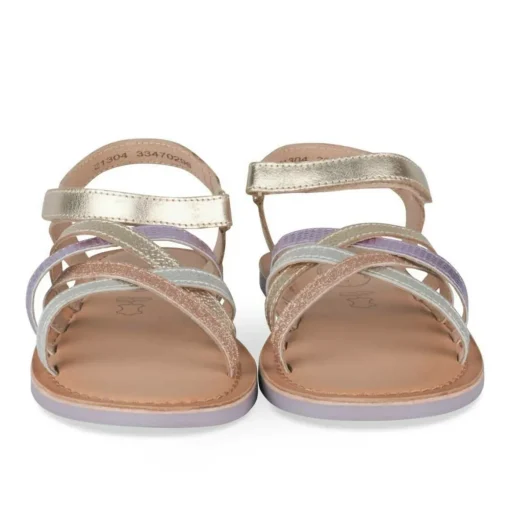 Sandales LILAS Fille CUIR Motif Iridescent A Enfiler